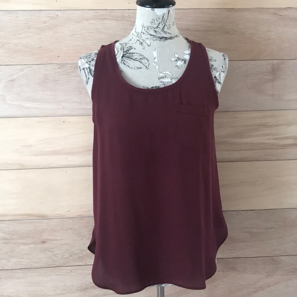 Loft Cranberry Tank Top M Petite